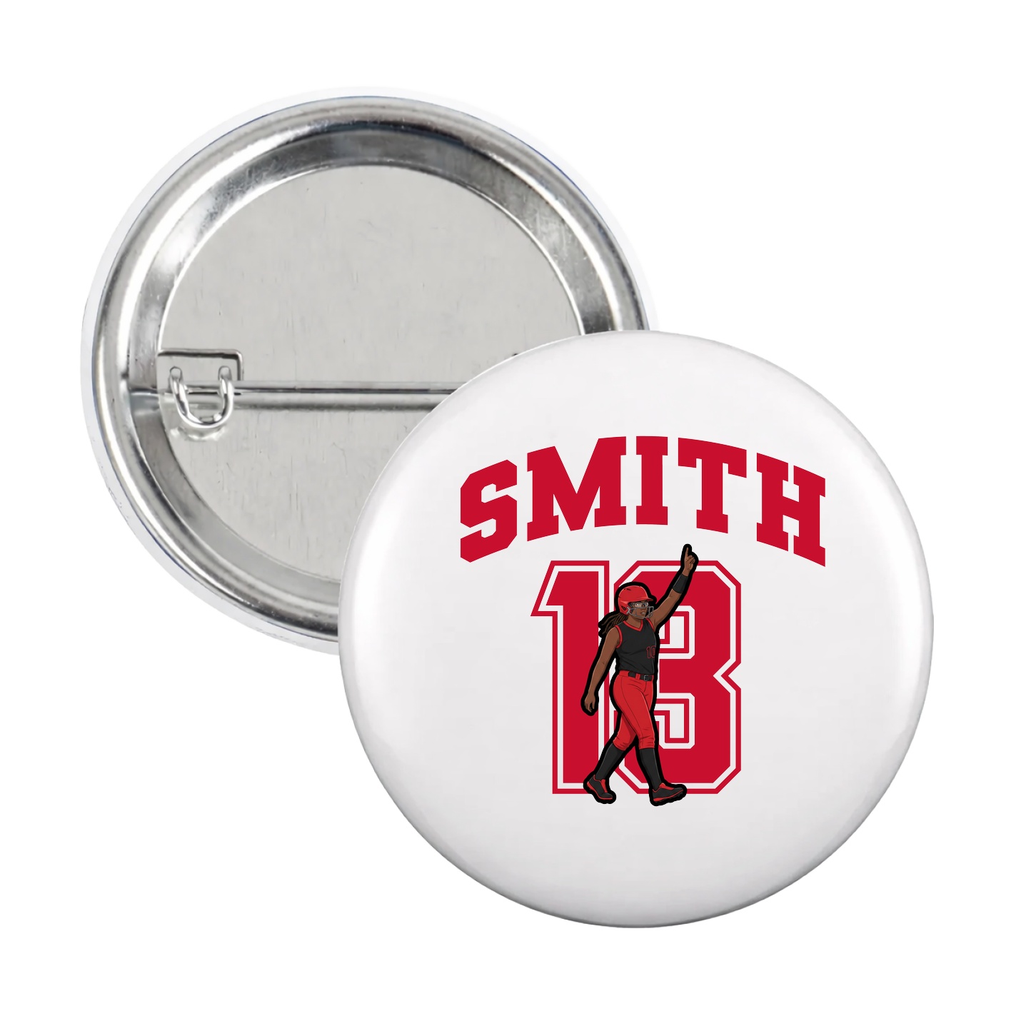 Game Day Button — Number in White