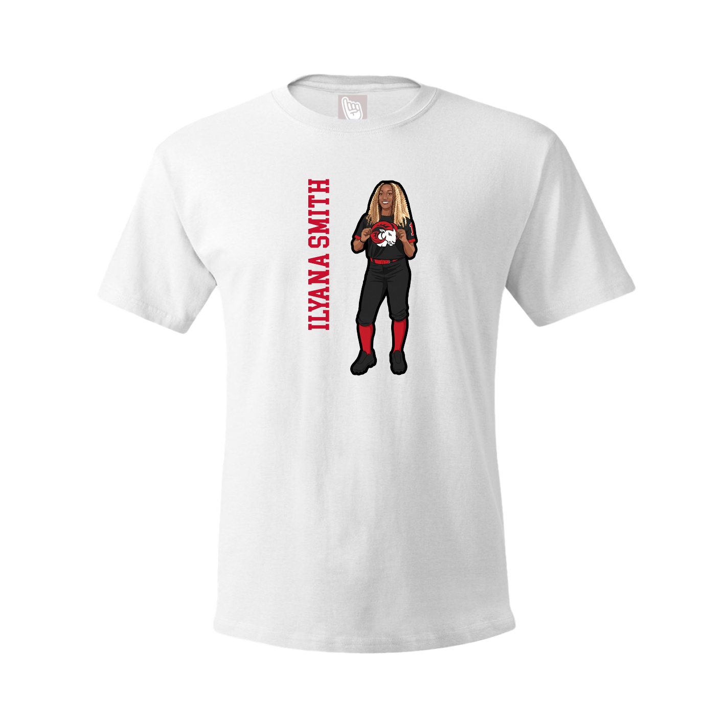 Youth Tee — Name Vertical in White