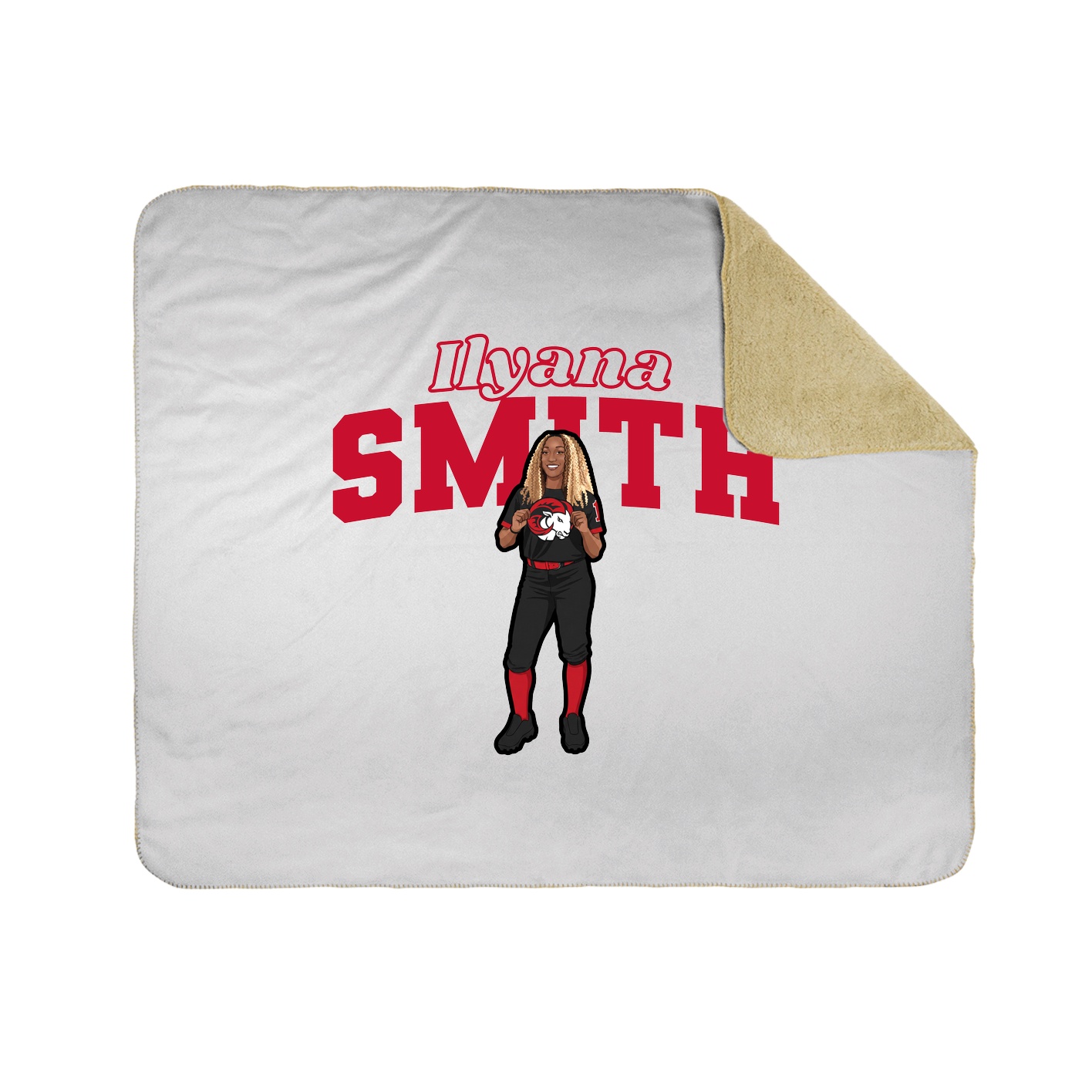Throw Blanket — Name Arch in White