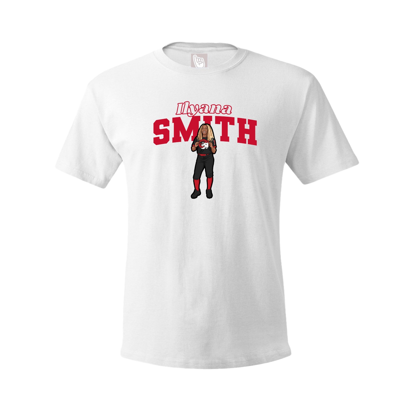 Youth Tee — Name Arch in White