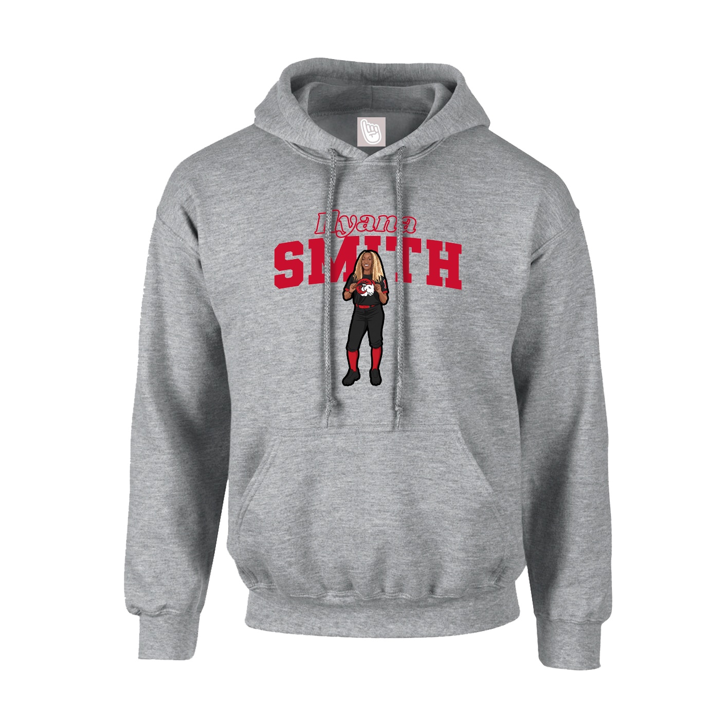 Hoodie — Name Arch in Grey