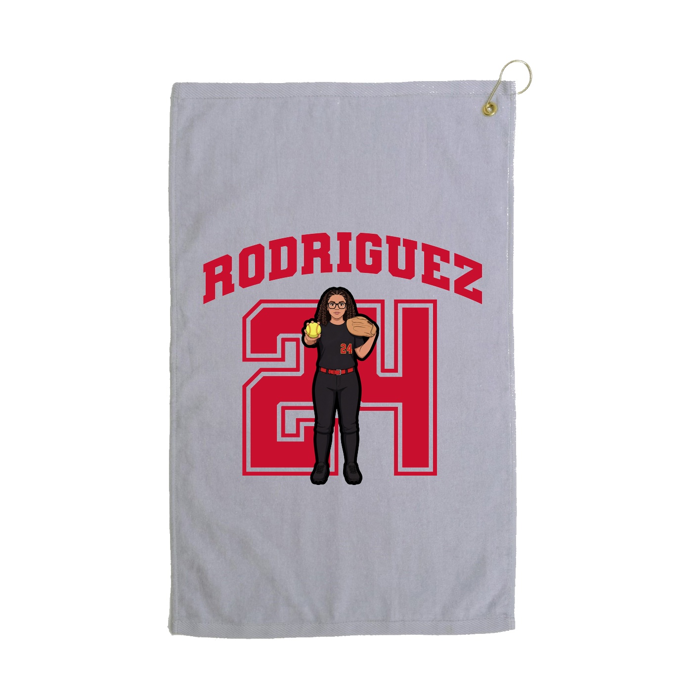 Golf Towel — Number in Grey