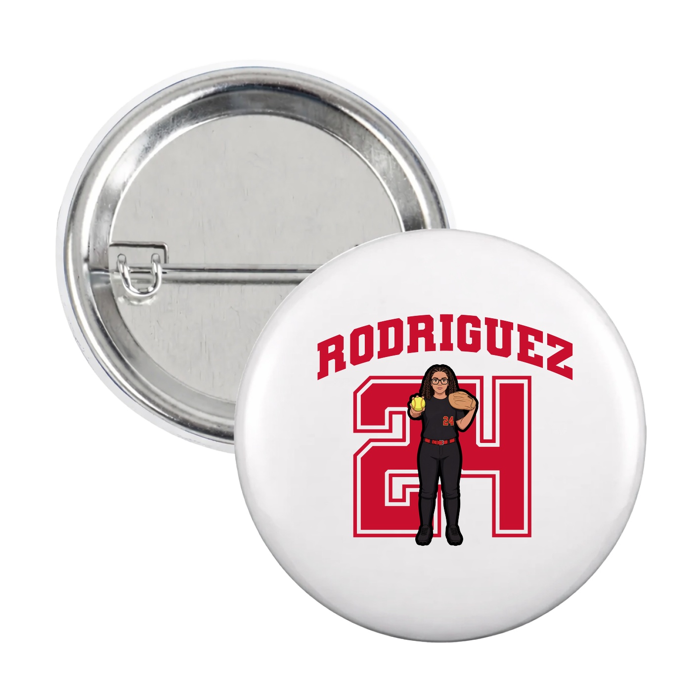 Game Day Button — Number in White