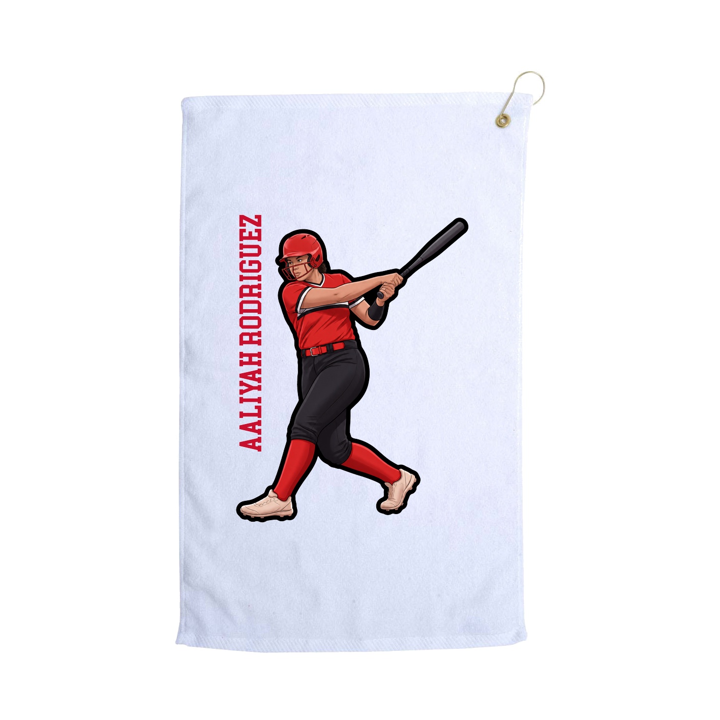 Golf Towel — Name Vertical in White