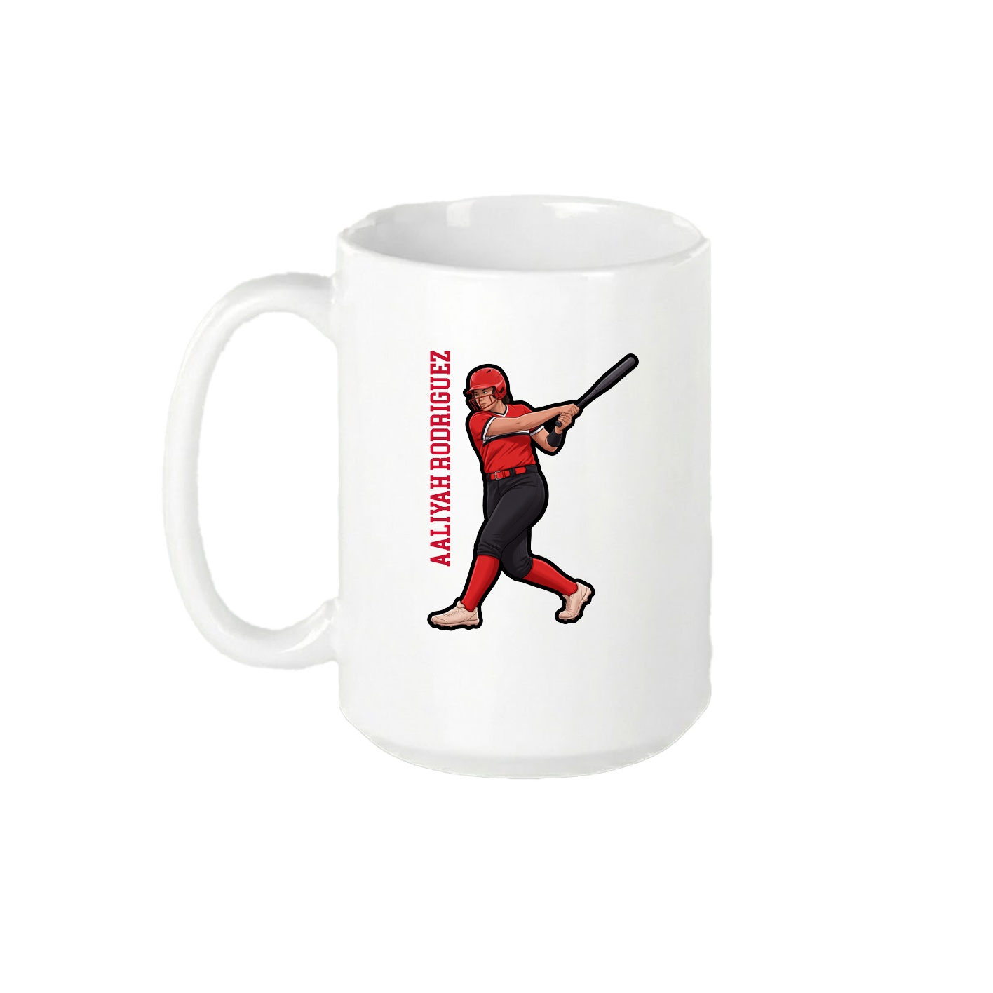 15oz Coffee Mug — Name Vertical in White