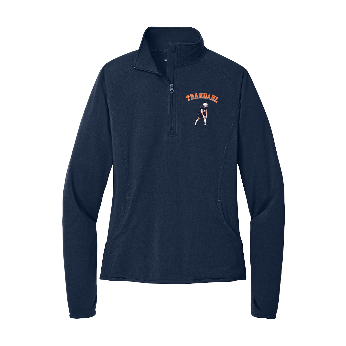 Women's Q-Zip Pullover — Shirsey Arch in Navy