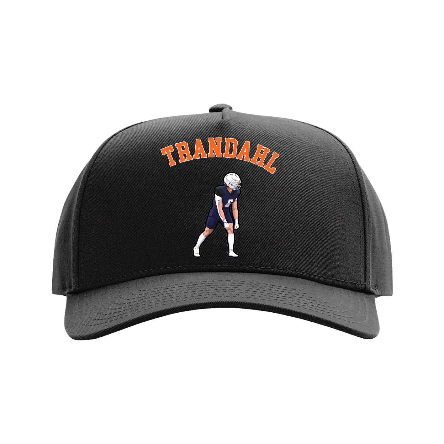 Full Fabric Five-Panel Champ Cap — Shirsey Arch in Black