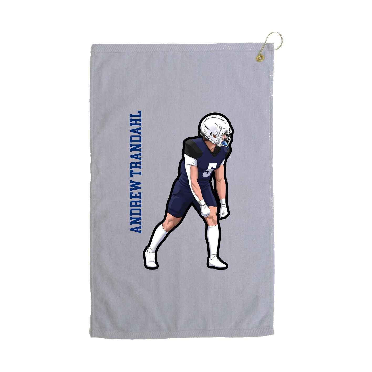 Golf Towel — Name Vertical in Grey