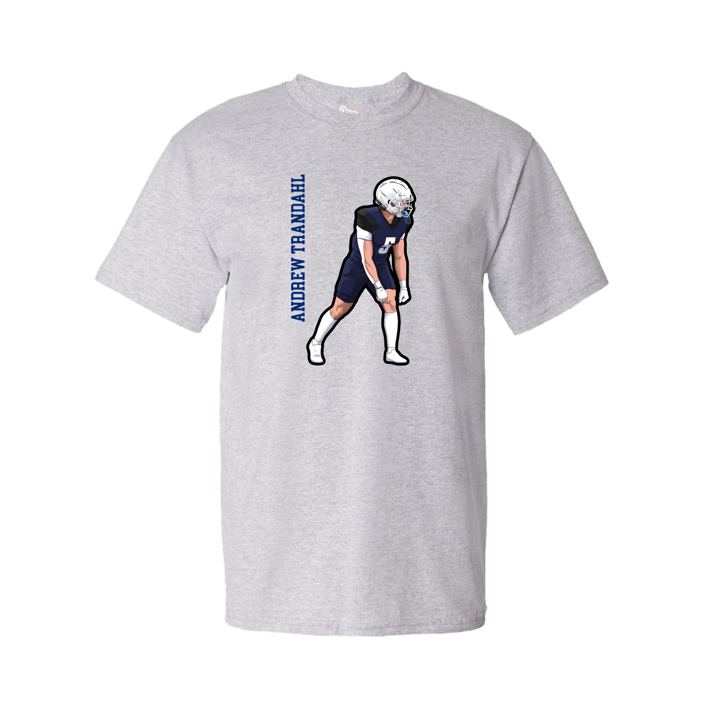 Youth Tee — Name Vertical in Grey