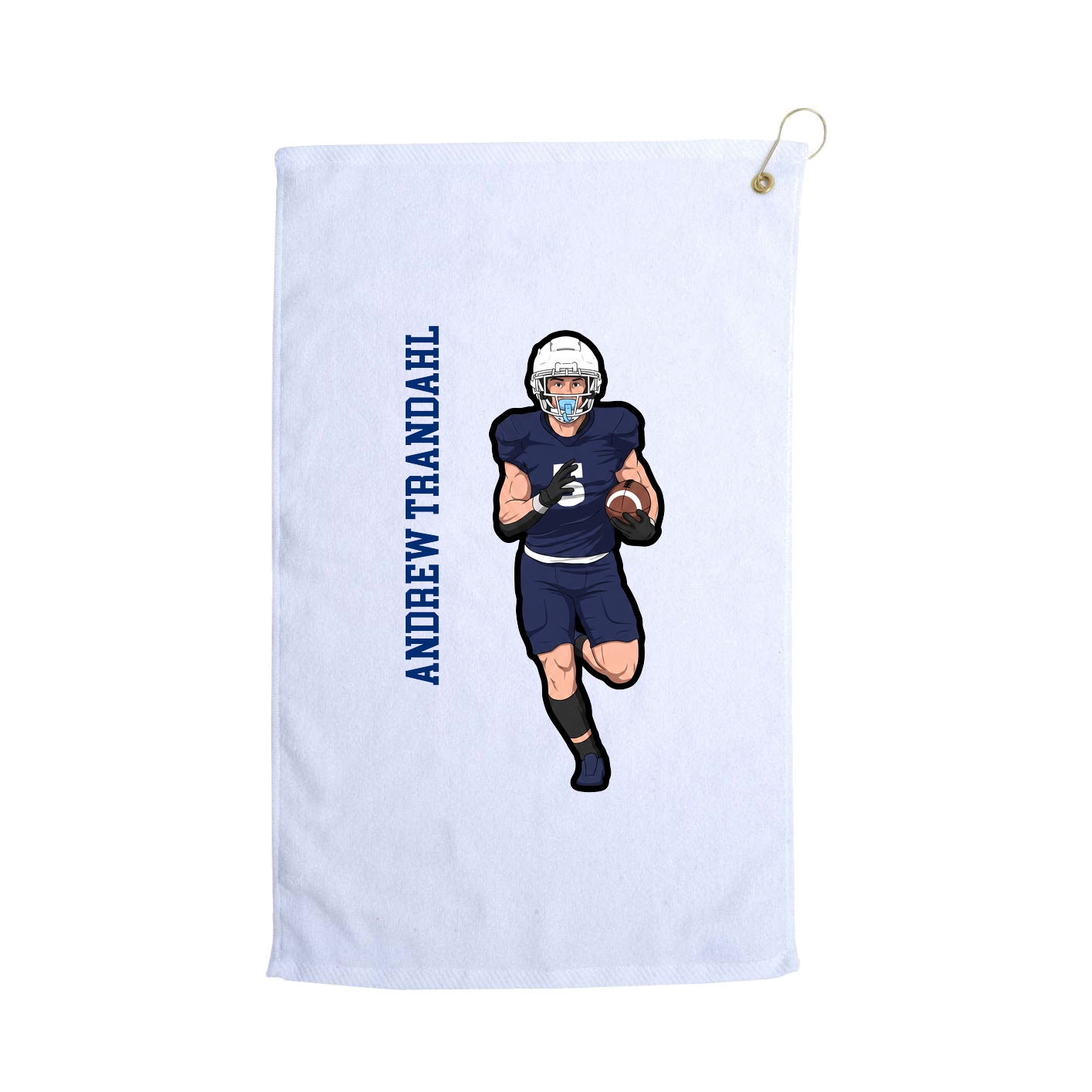 Golf Towel — Name Vertical in White