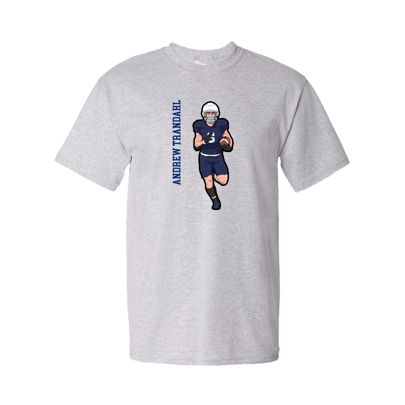 Tee — Name Vertical in Grey