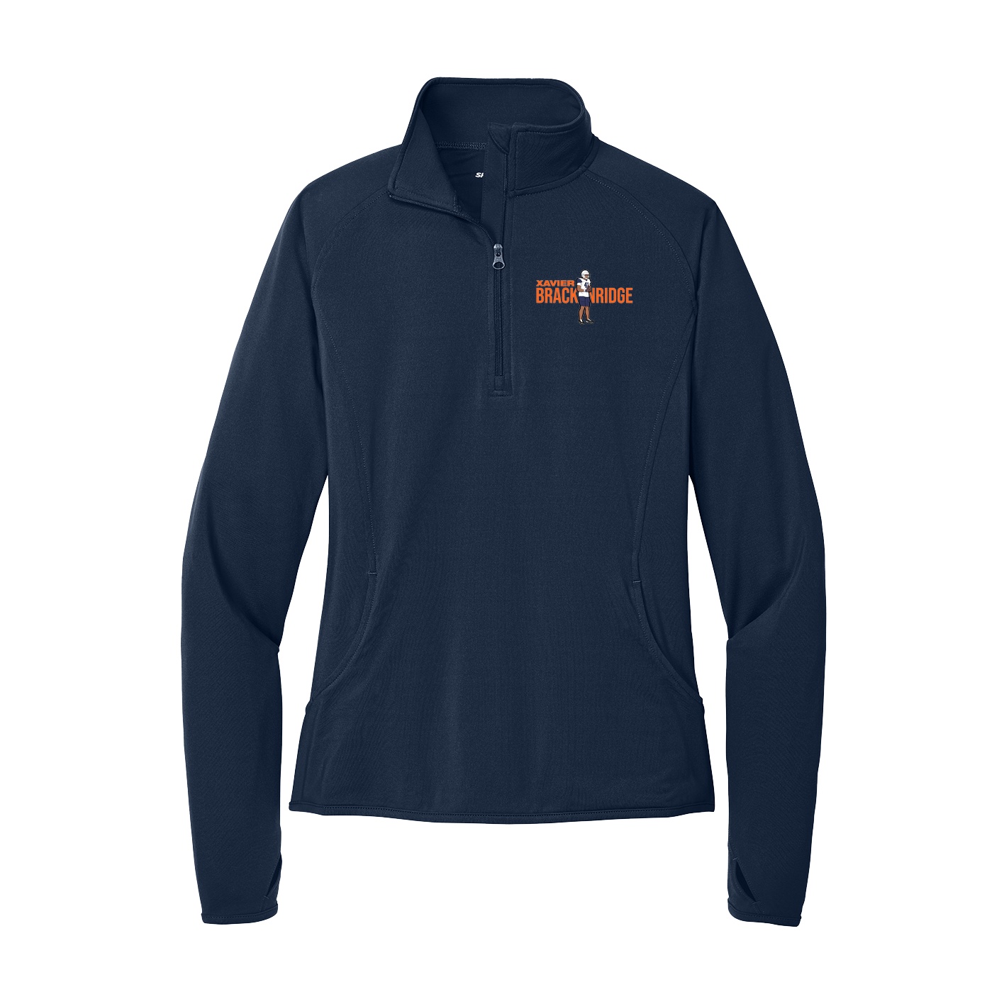 Women's Q-Zip Pullover — Player Name in Navy