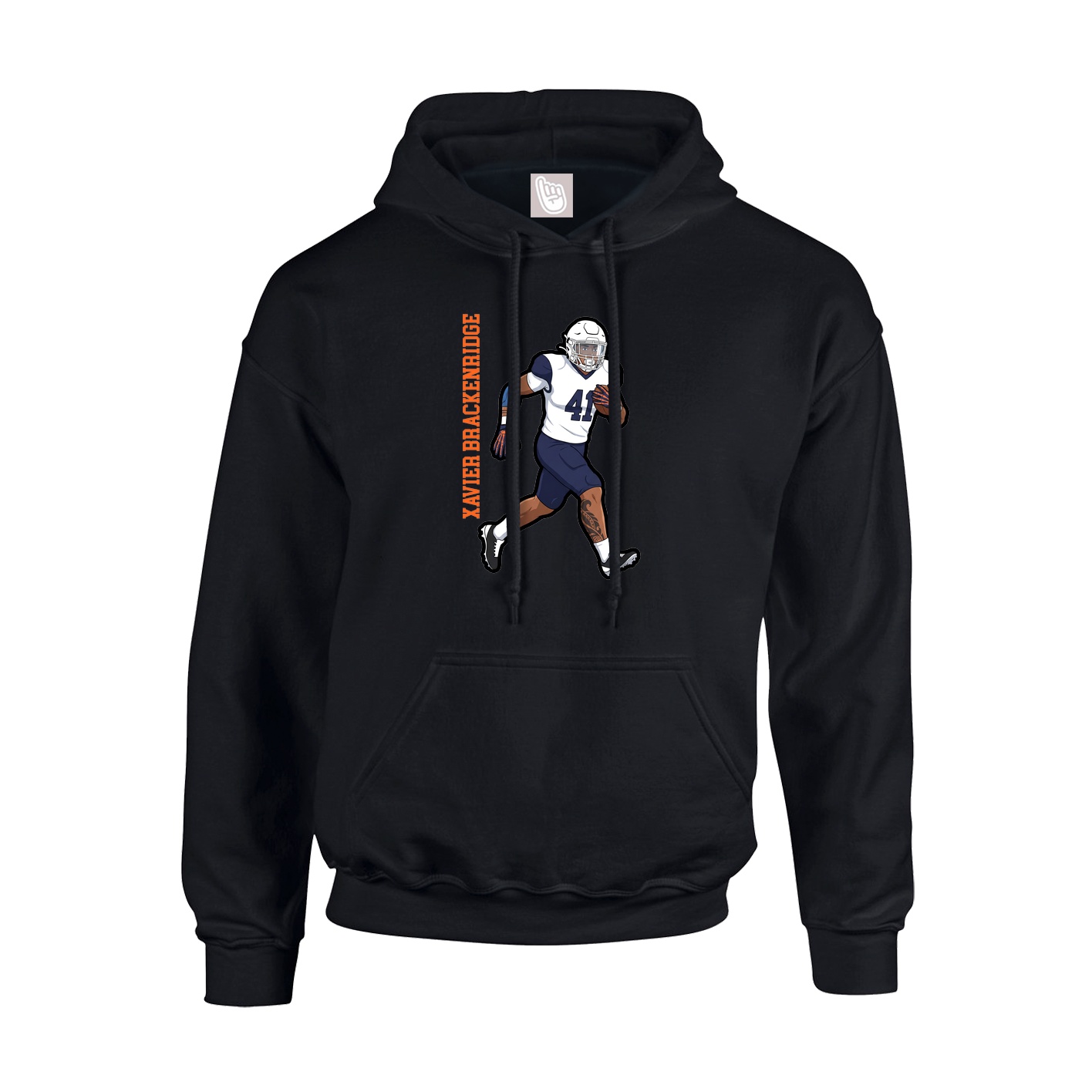 Youth Hoodie — Name Vertical in Black