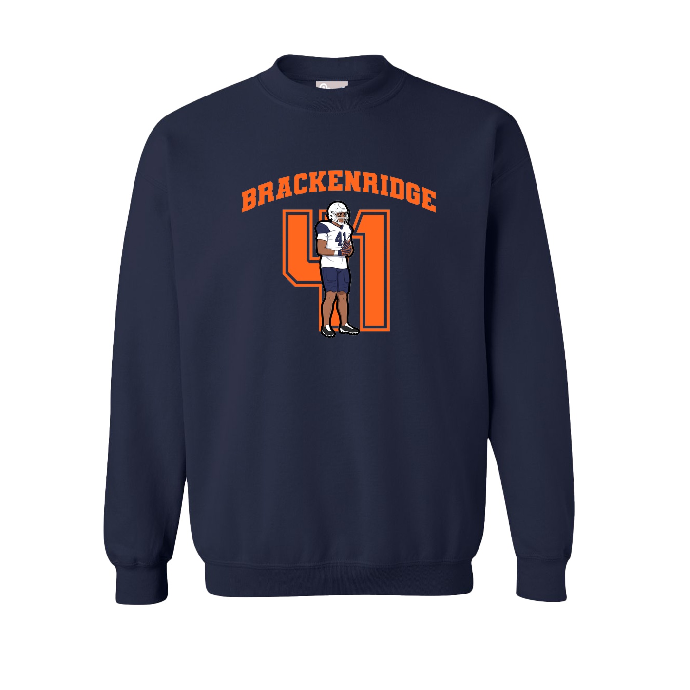 Fleece Crew — Number in Navy