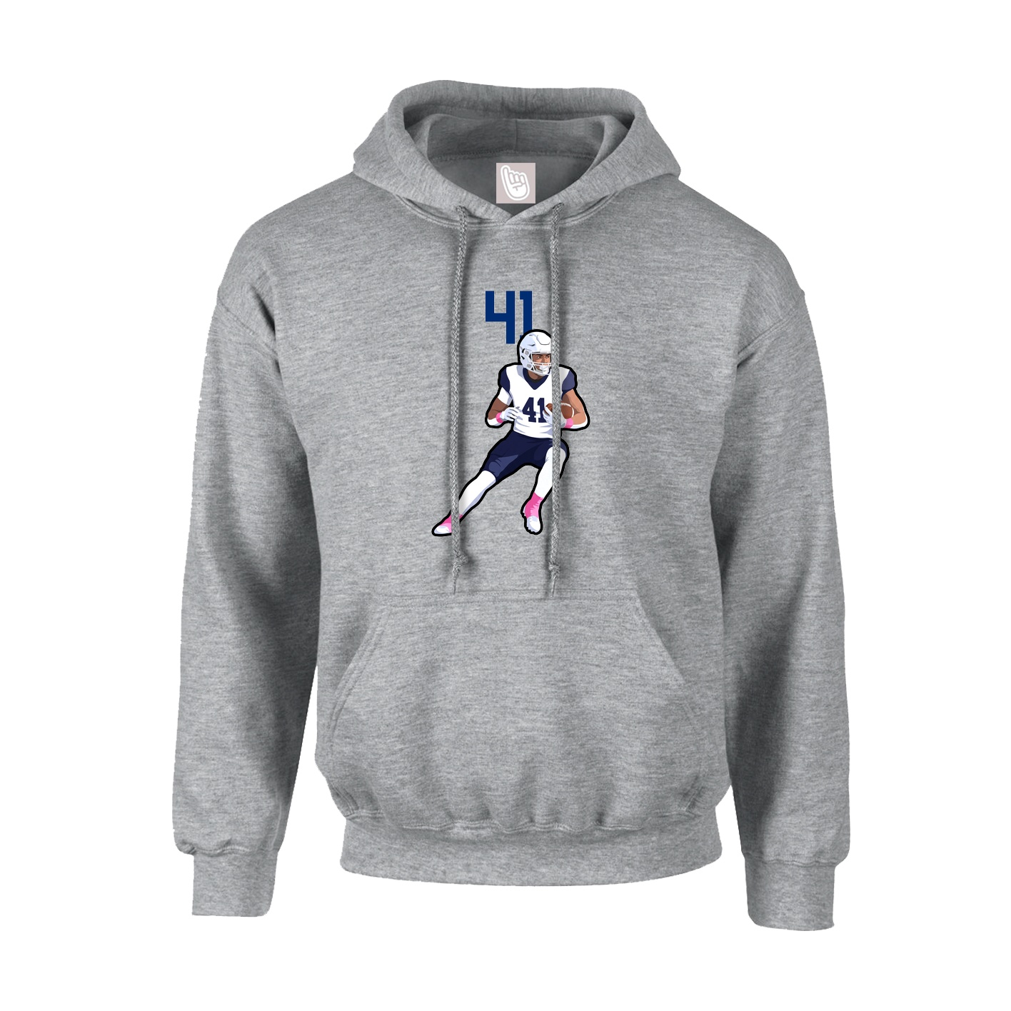 Hoodie — Number Top in Grey