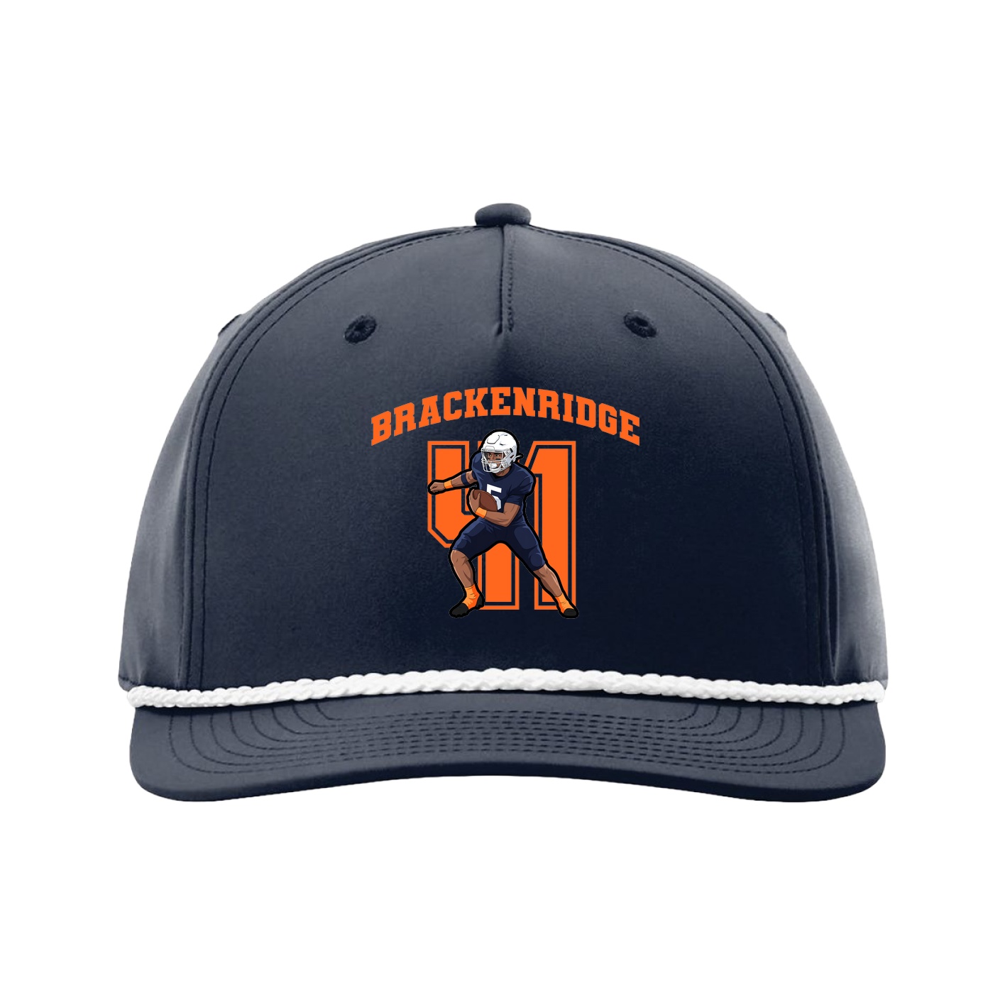 Five-Panel Classic Rope Cap — Number in Navy
