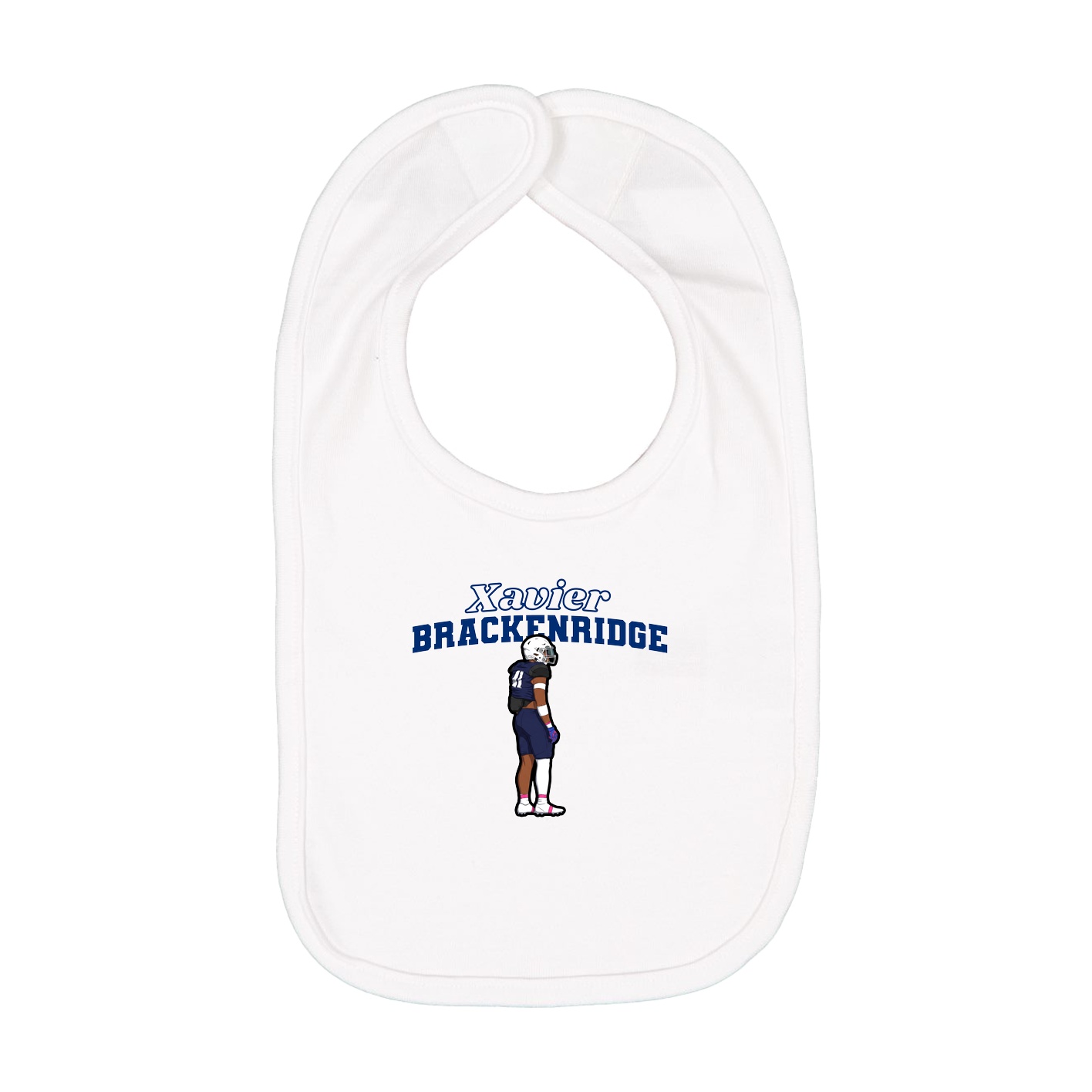 Infant Bib — Name Arch in White