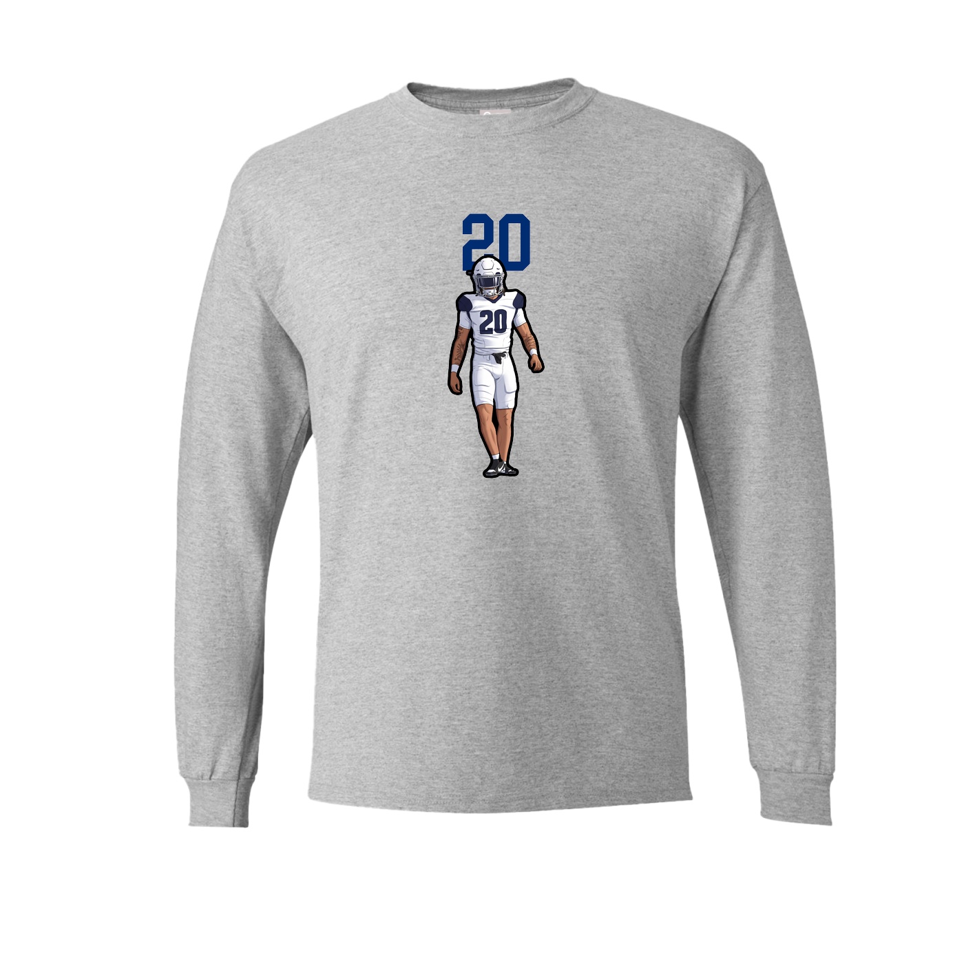 Long Sleeve Tee — Number Top in Grey