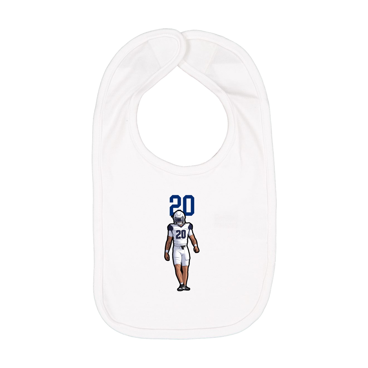 Infant Bib — Number Top in White