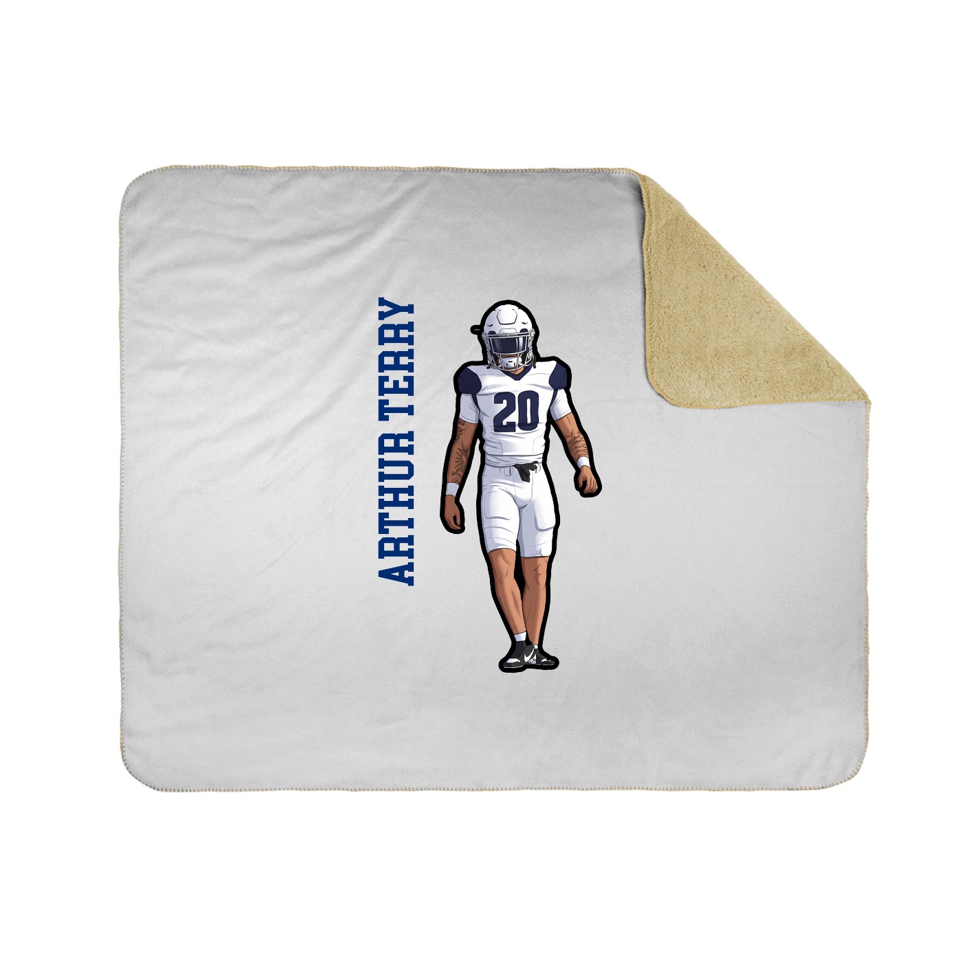 Throw Blanket — Name Vertical in White