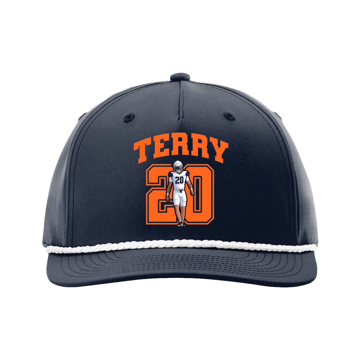 Five-Panel Classic Rope Cap — Number in Navy