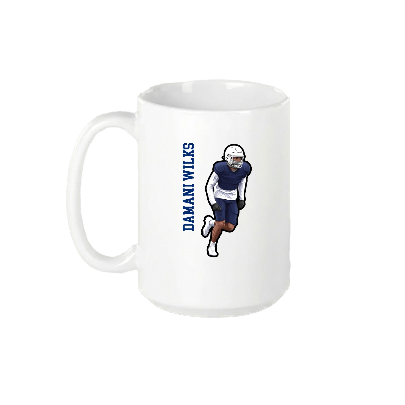 15oz Coffee Mug — Name Vertical in White