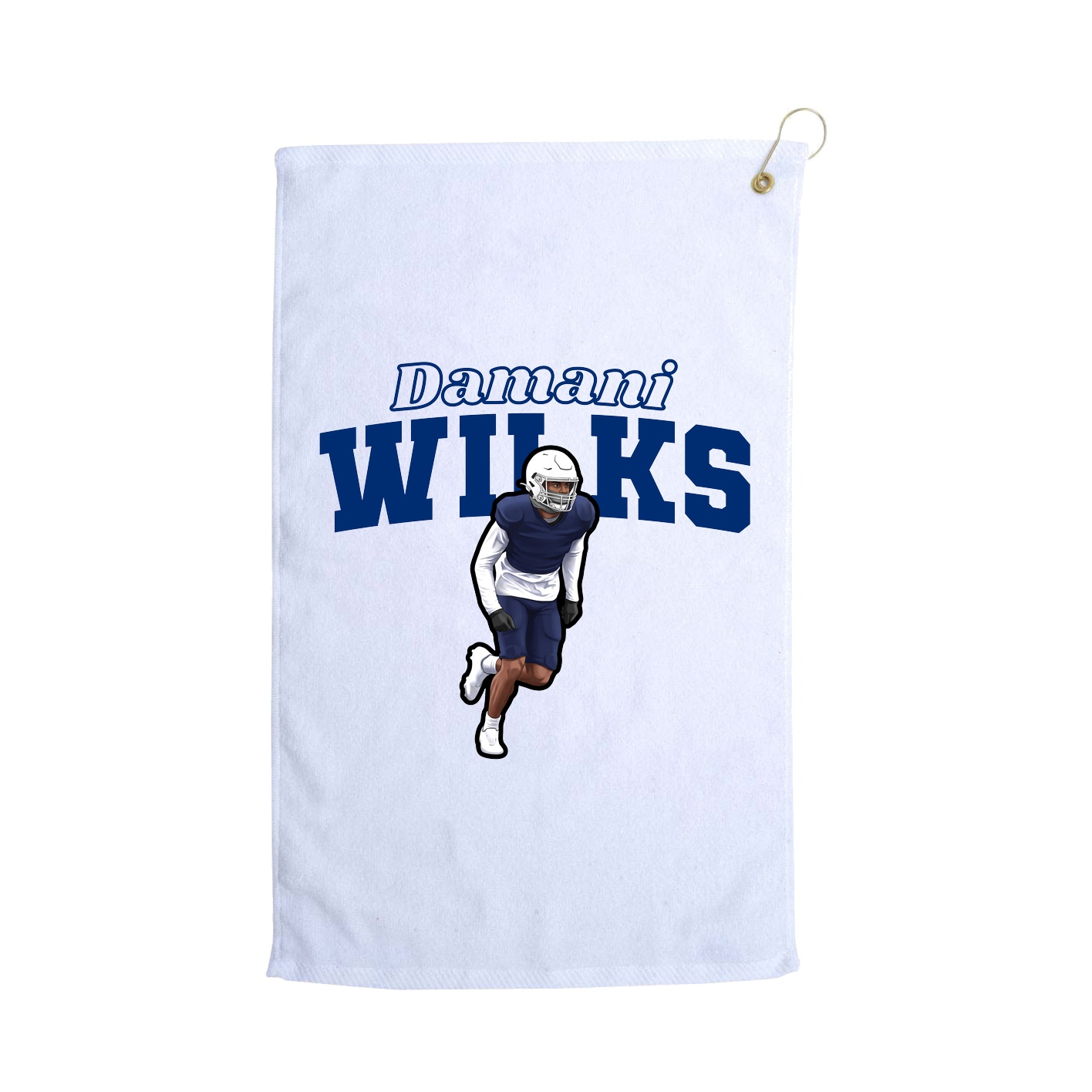 Golf Towel — Name Arch in White