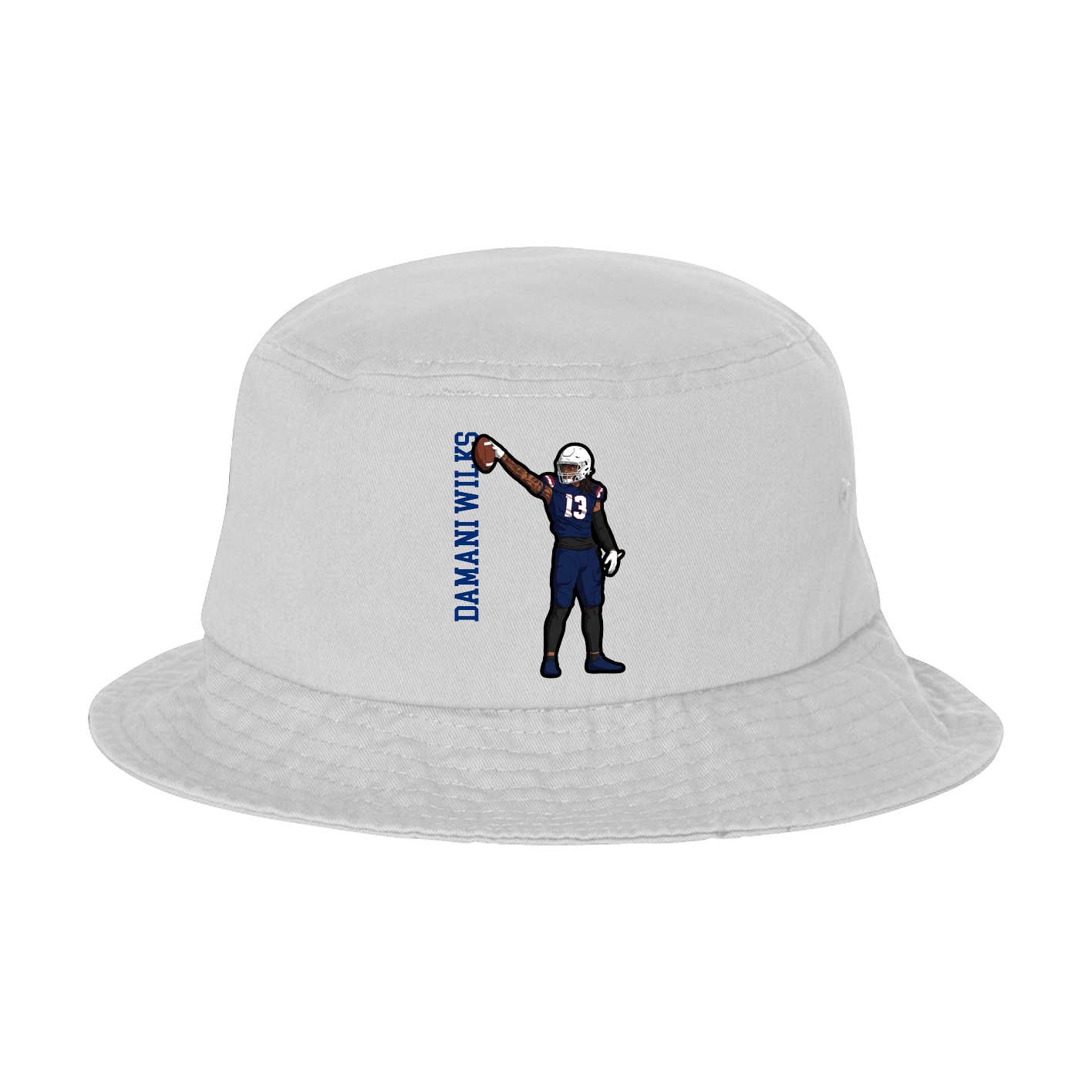 Bucket Cap — Name Vertical in White