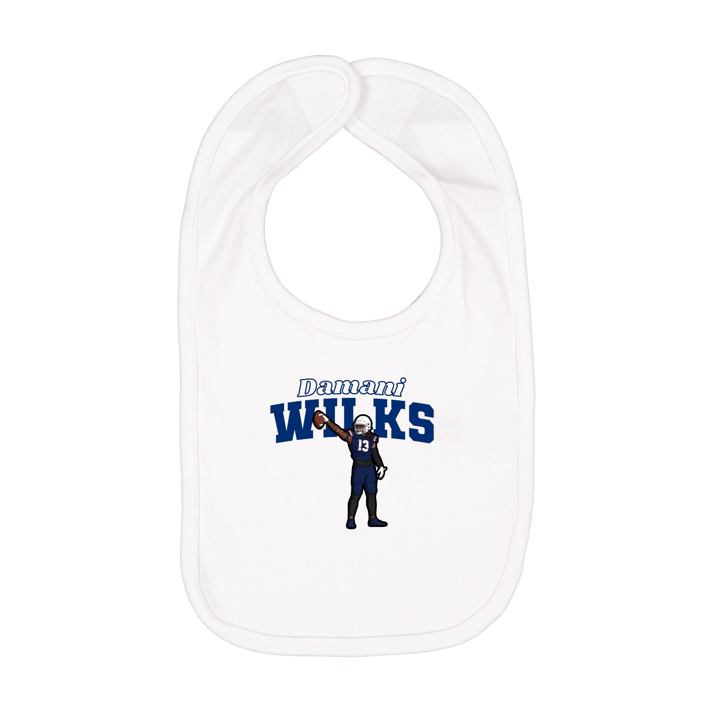 Infant Bib — Name Arch in White