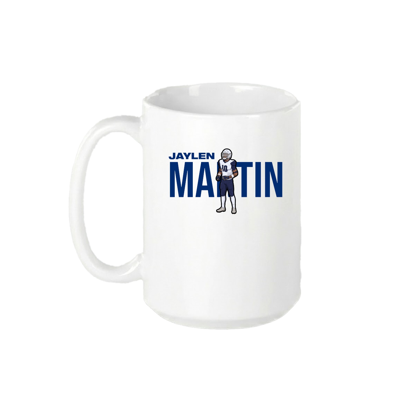 15oz Coffee Mug — Player Name in White