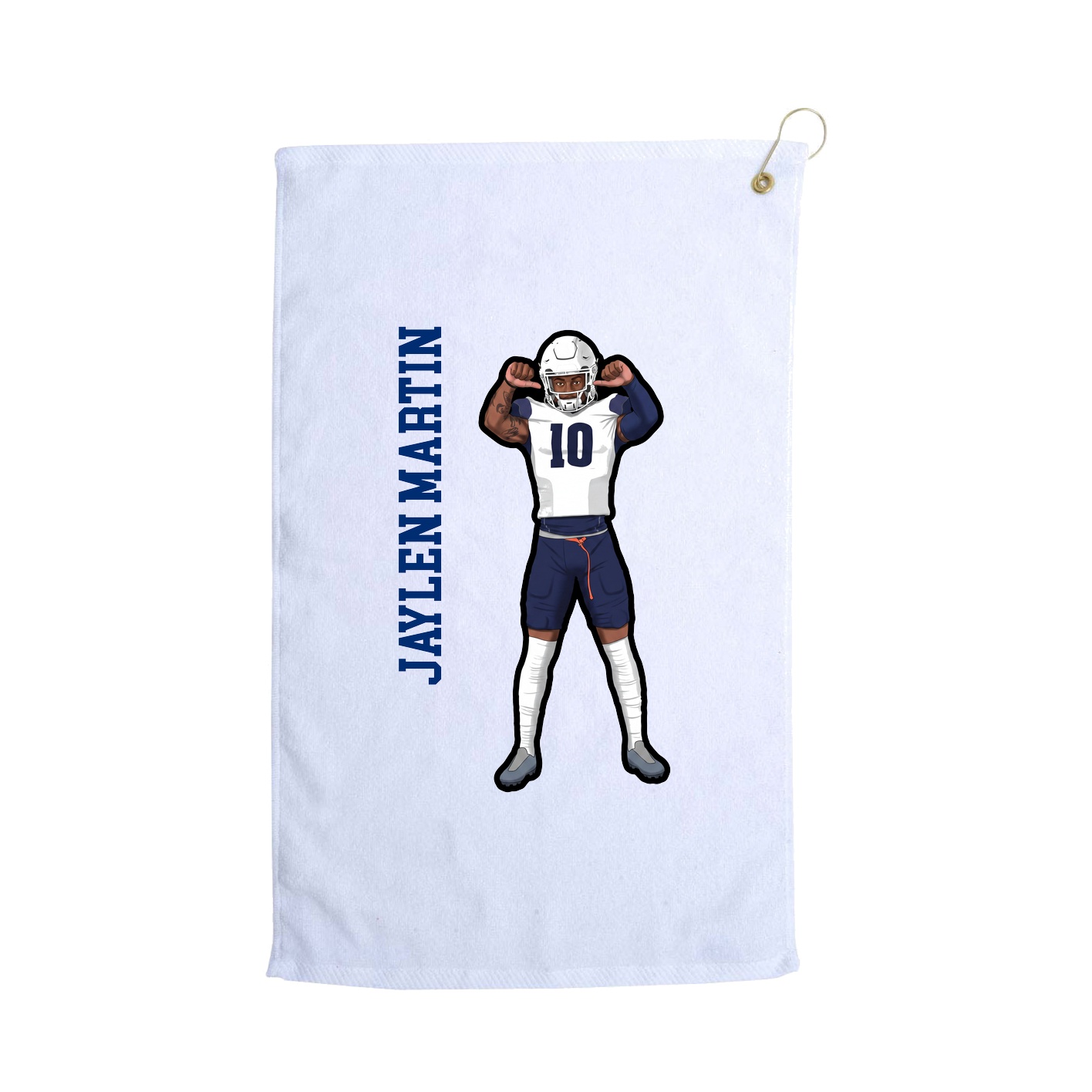 Golf Towel — Name Vertical in White