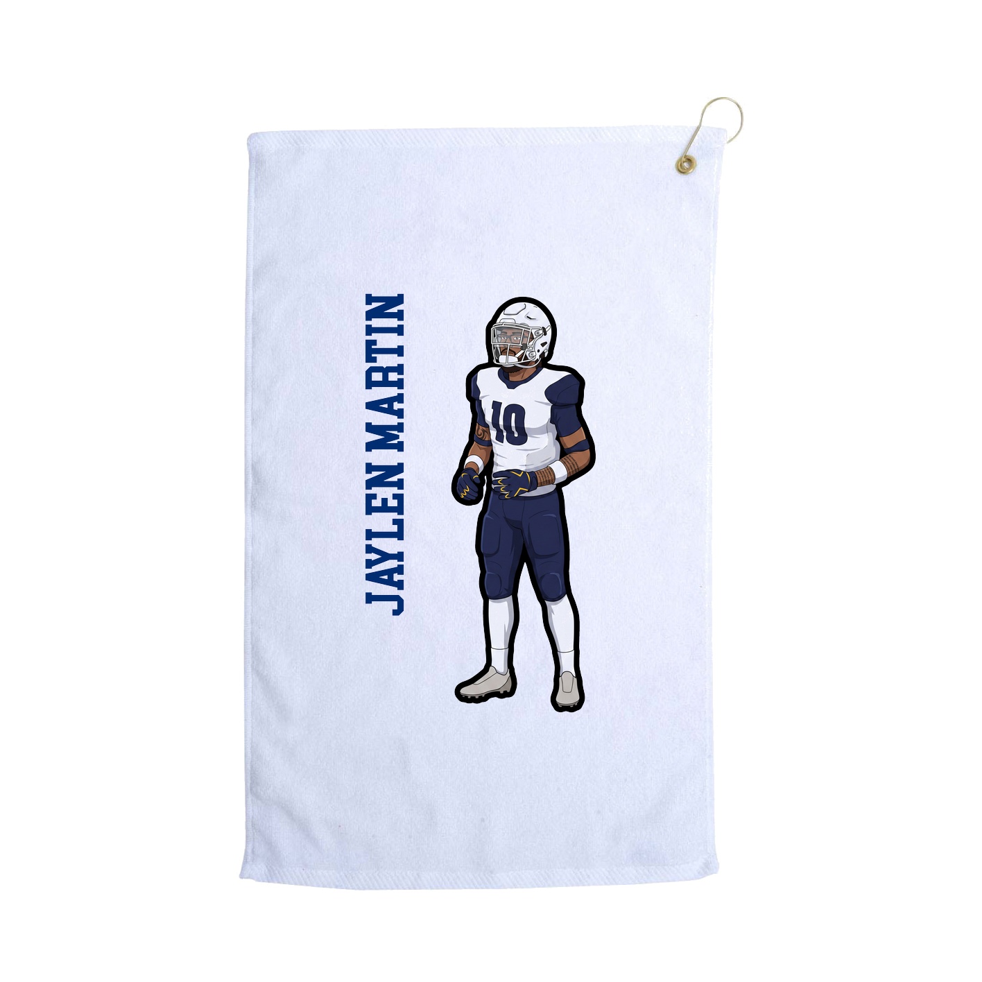 Golf Towel — Name Vertical in White