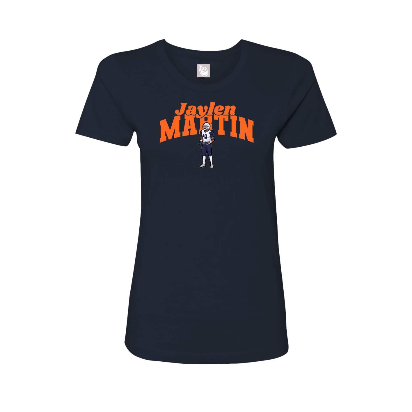Fitted Women's Tee — Signature Arch in Navy