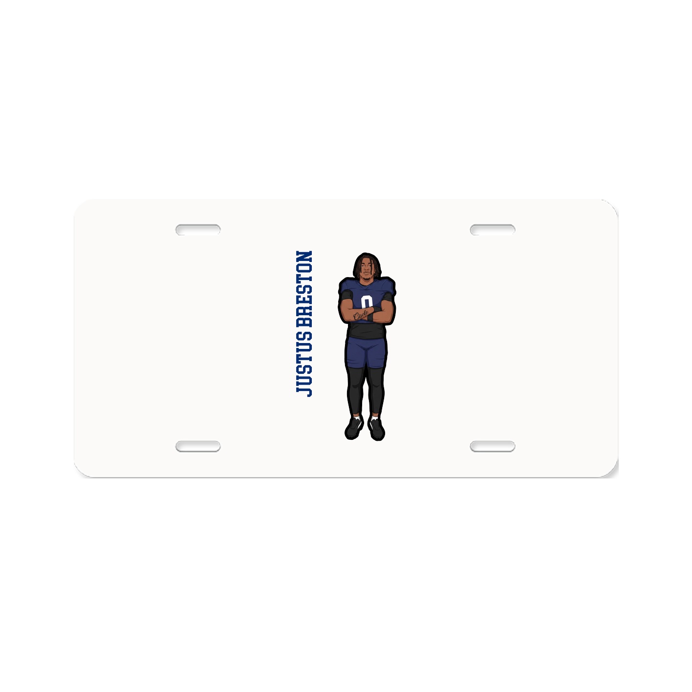 License Plate — Name Vertical in Classic