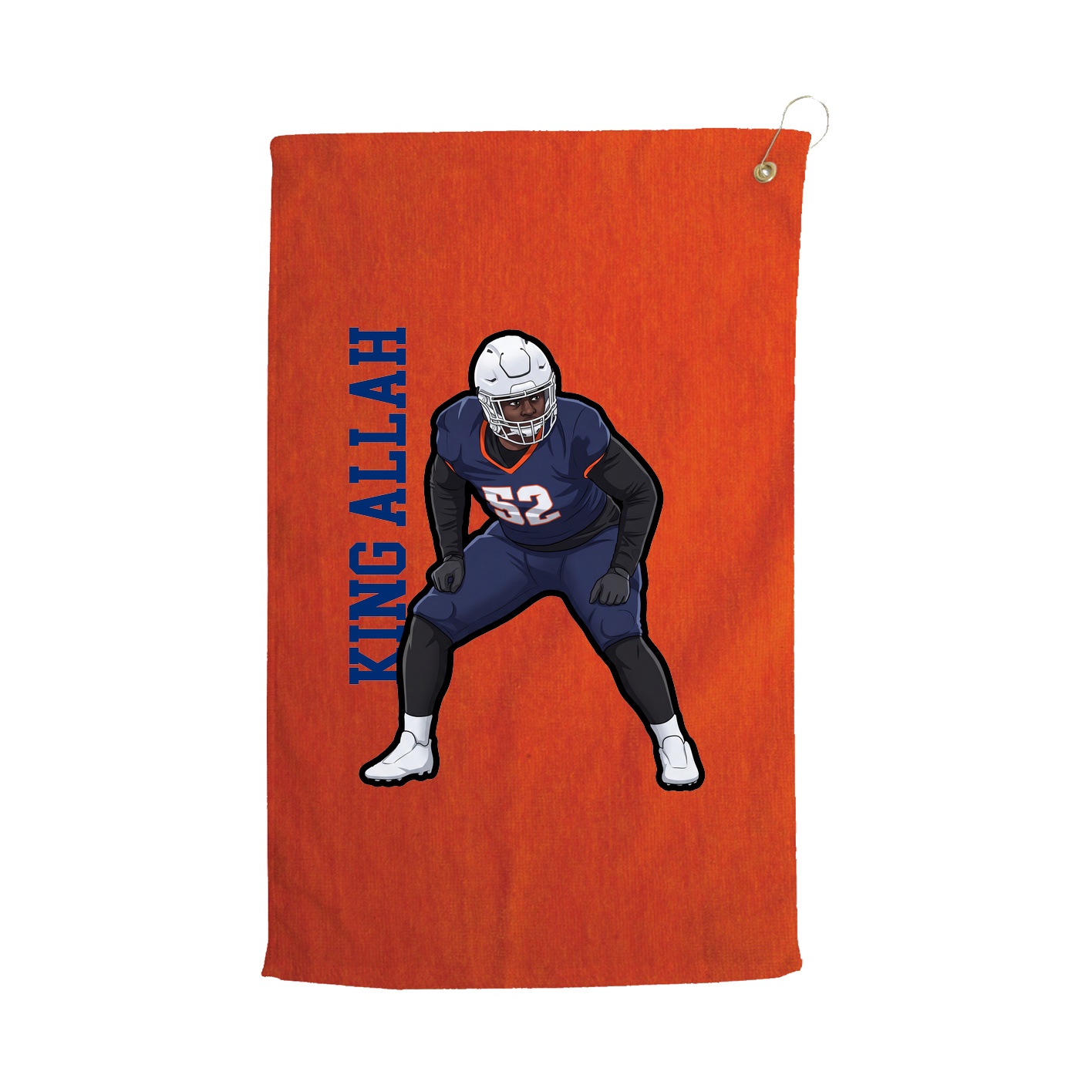 Golf Towel — Name Vertical in Orange