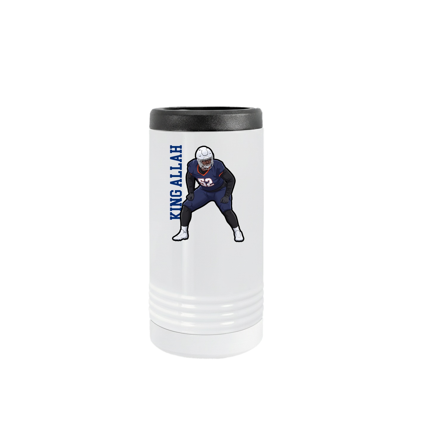 Slim Beverage Holder — Name Vertical in White
