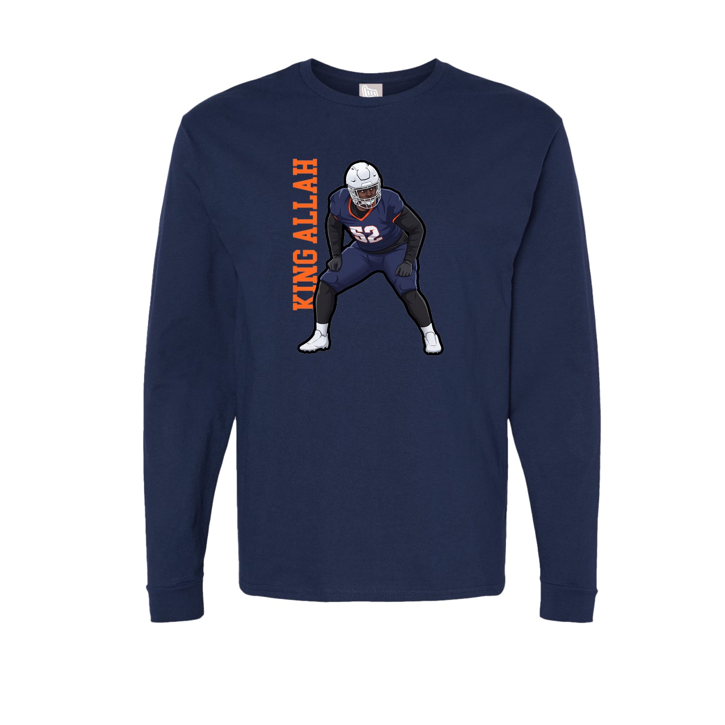 Long Sleeve Tee — Name Vertical in Navy