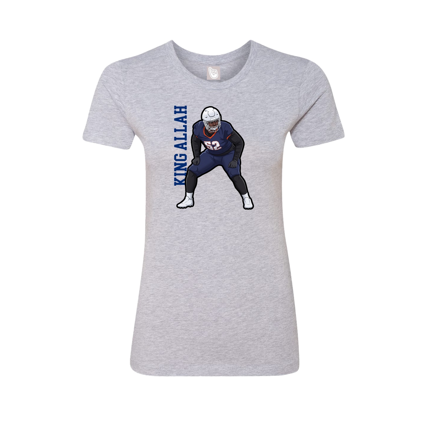 Fitted Women's Tee — Name Vertical in Grey