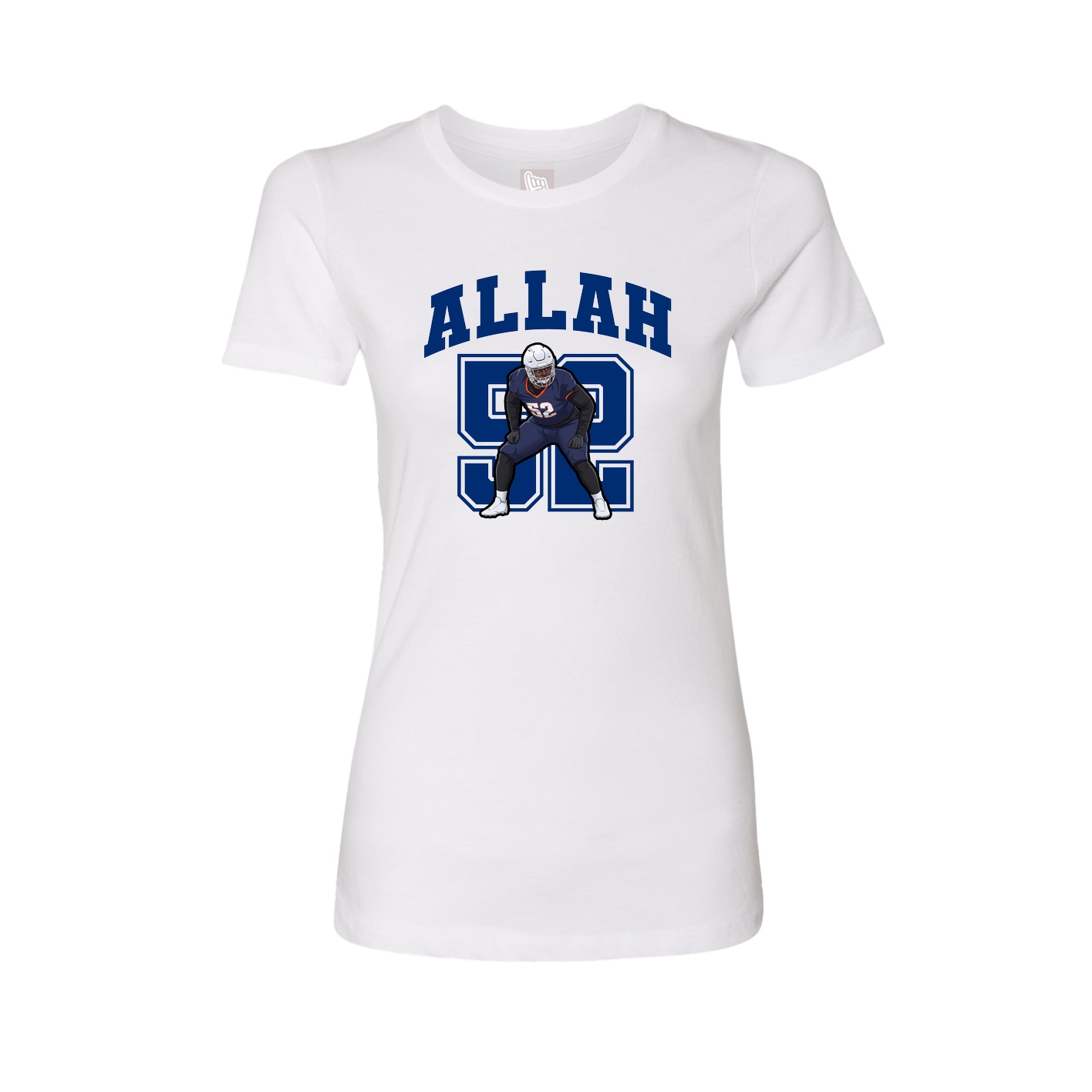 Fitted Women's Tee — Number in White