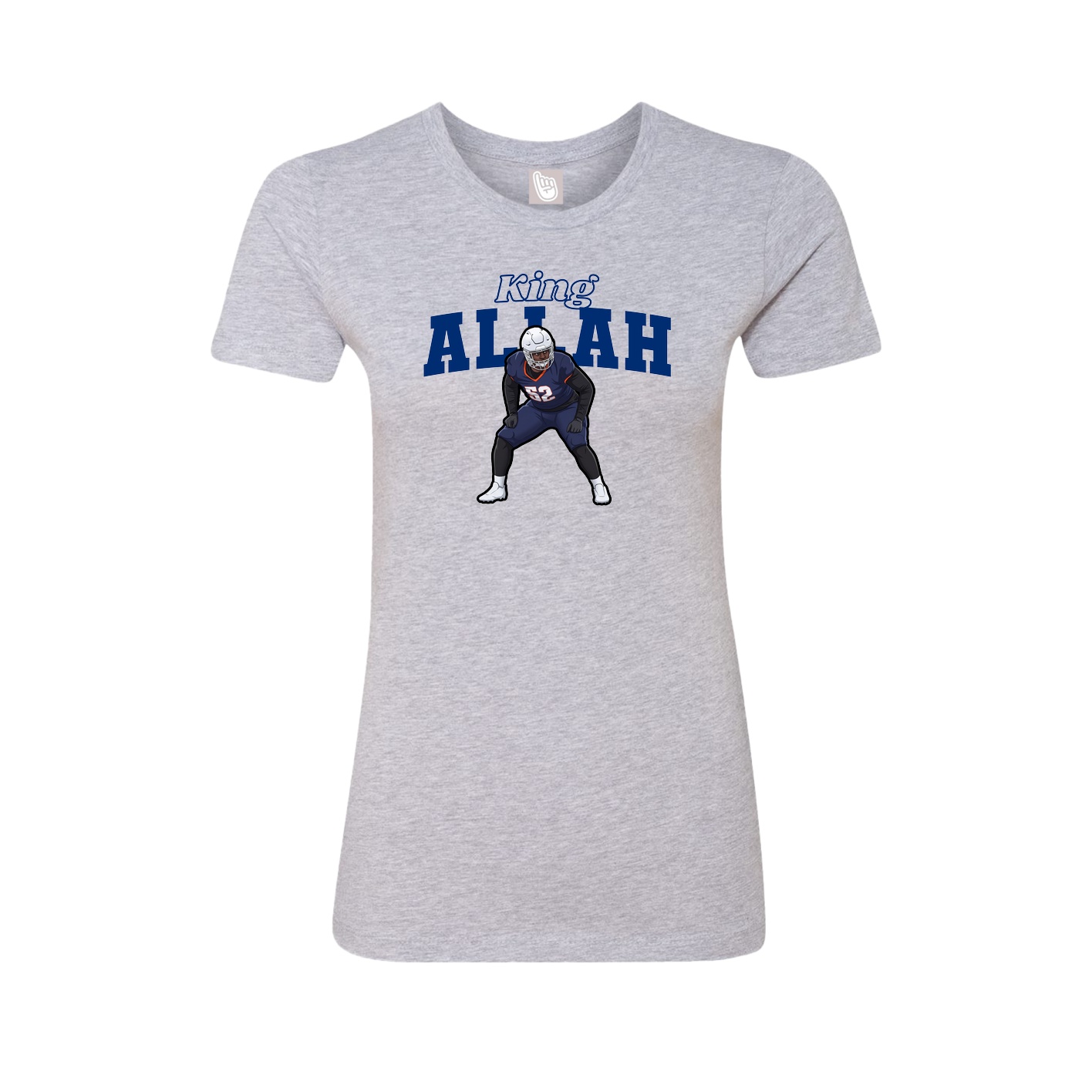 Fitted Women's Tee — Name Arch in Grey