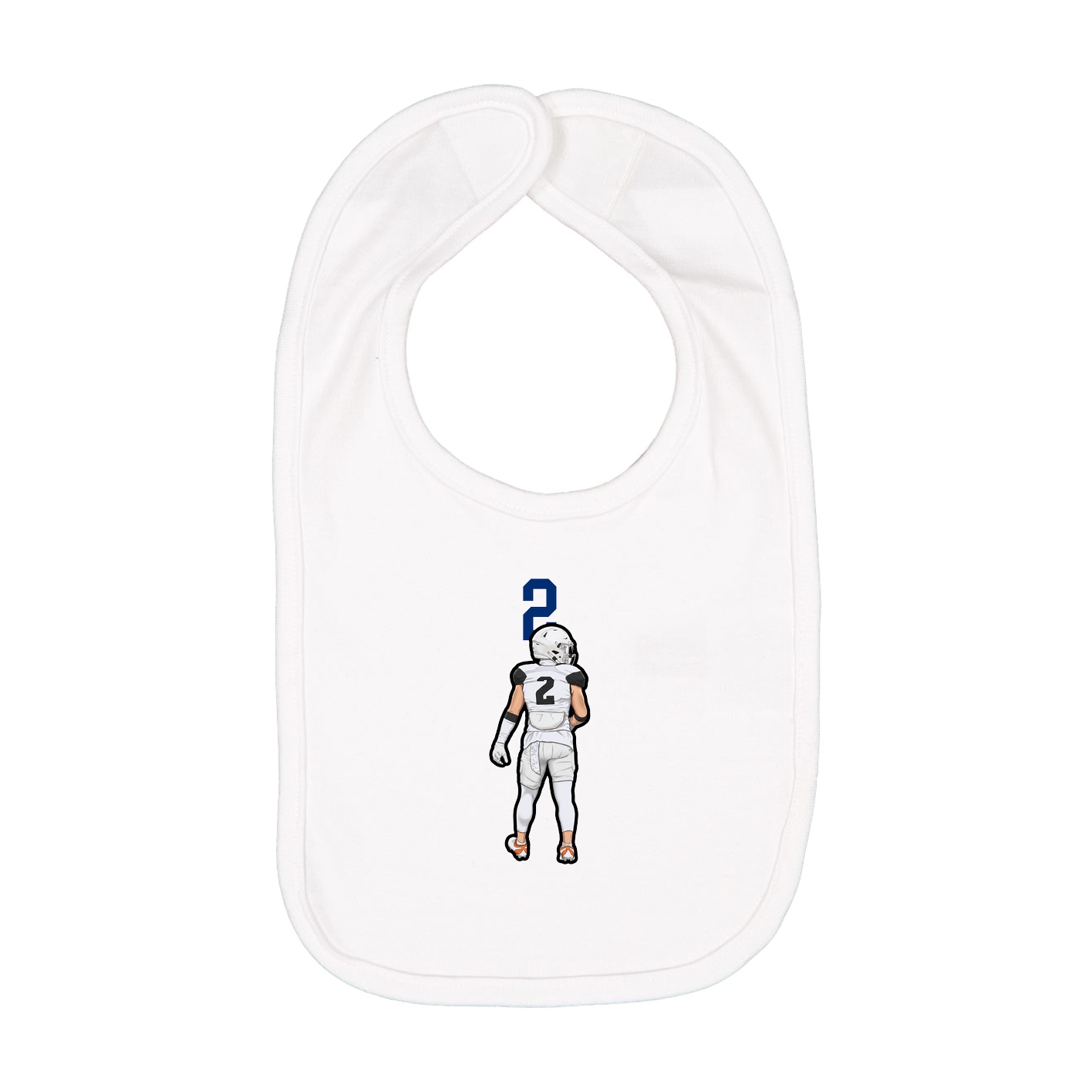 Infant Bib — Number Top in White