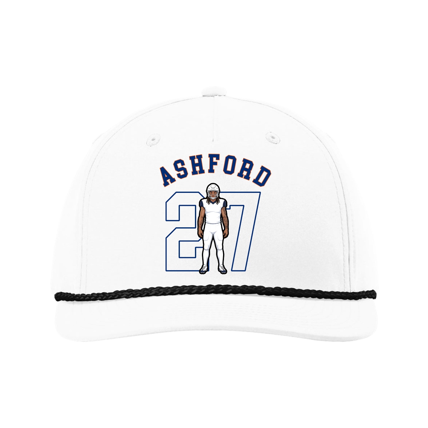 Five-Panel Classic Rope Cap — Shirsey Arch in White