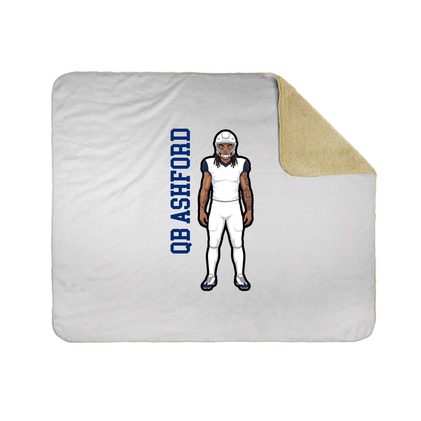 Throw Blanket — Name Vertical in White
