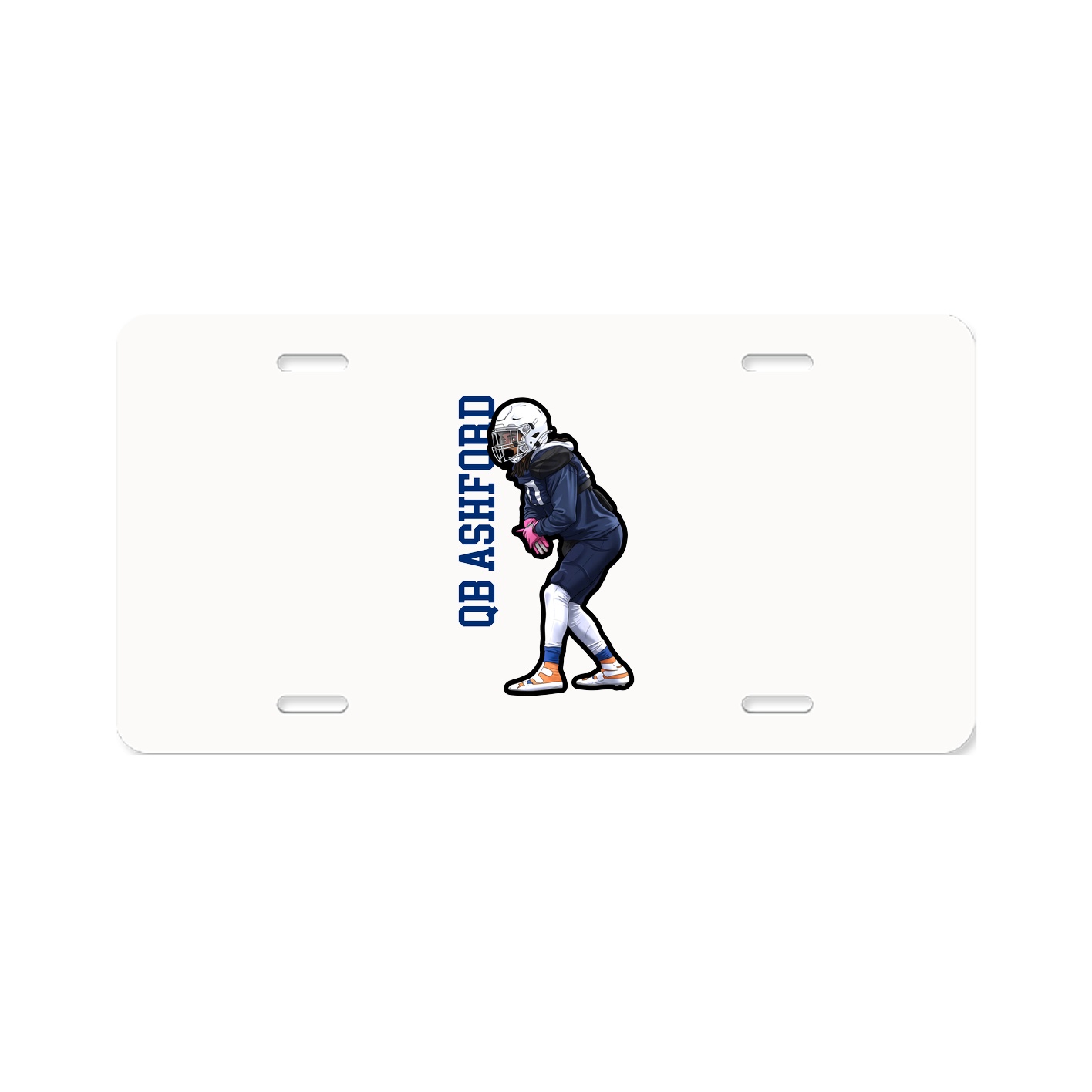 License Plate — Name Vertical in Classic