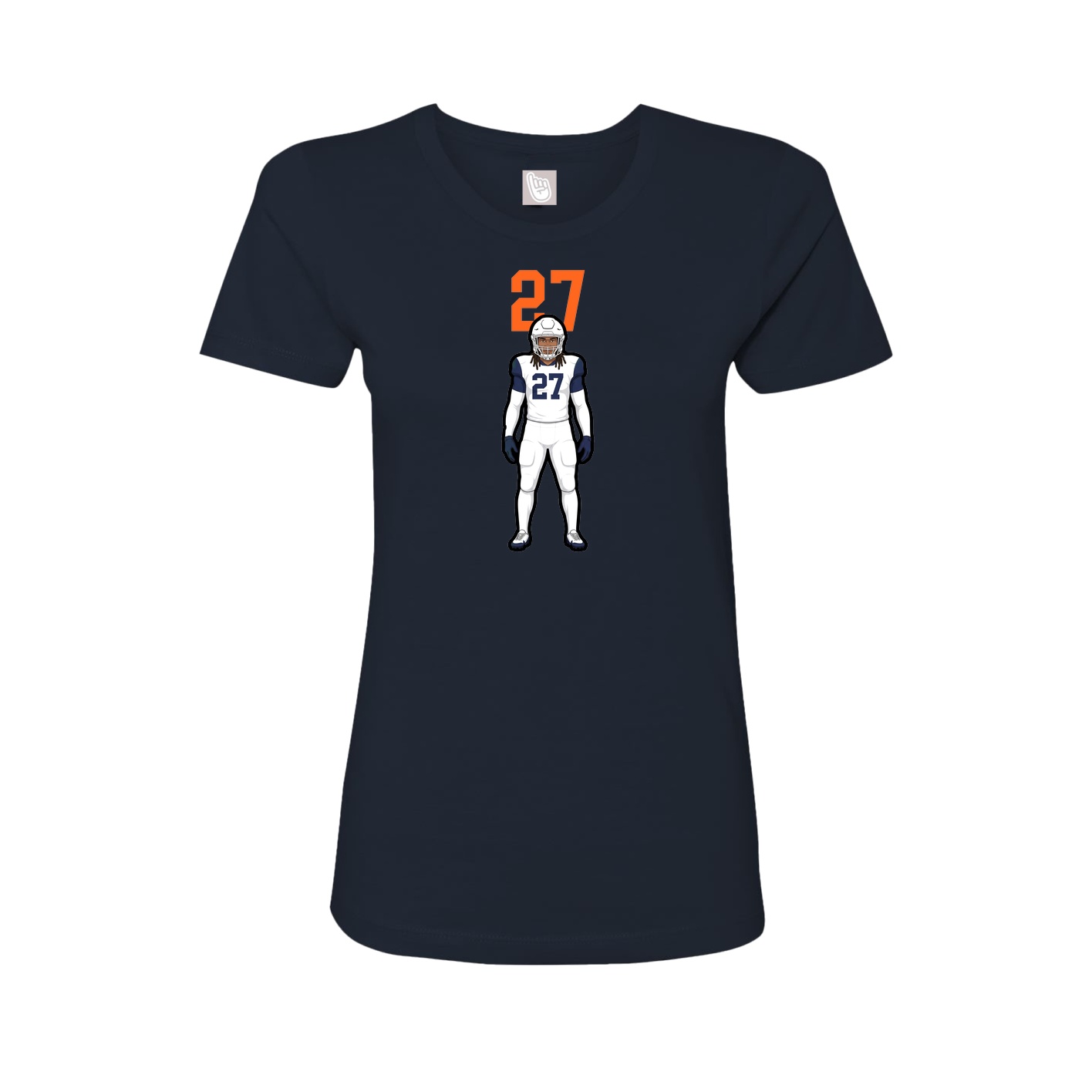 Fitted Women's Tee — Number Top in Navy