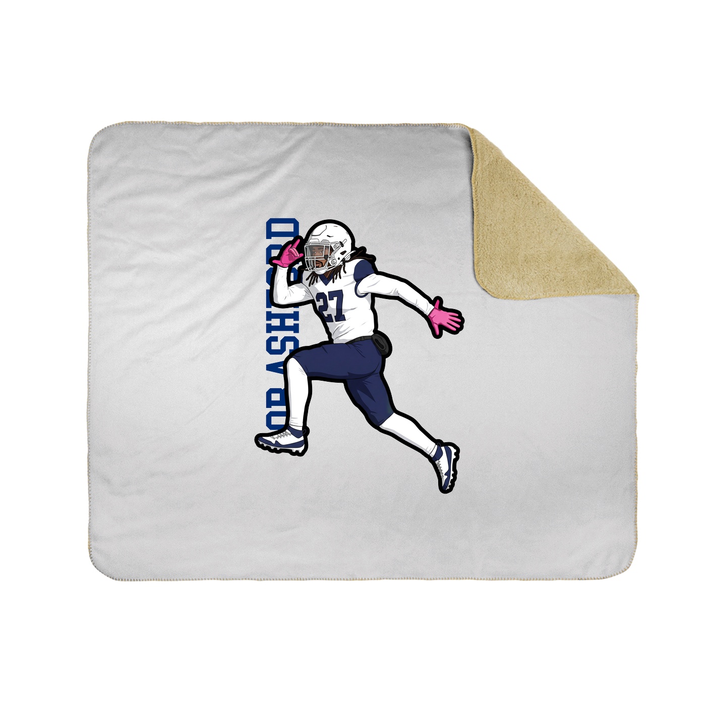 Throw Blanket — Name Vertical in White