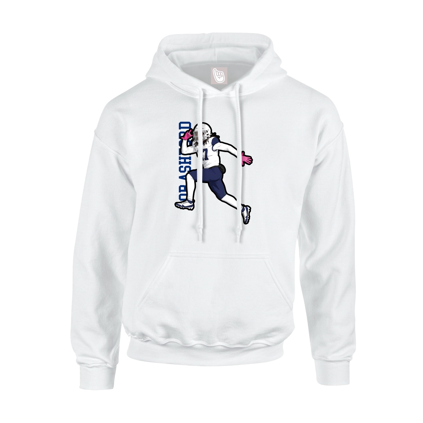 Hoodie — Name Vertical in White