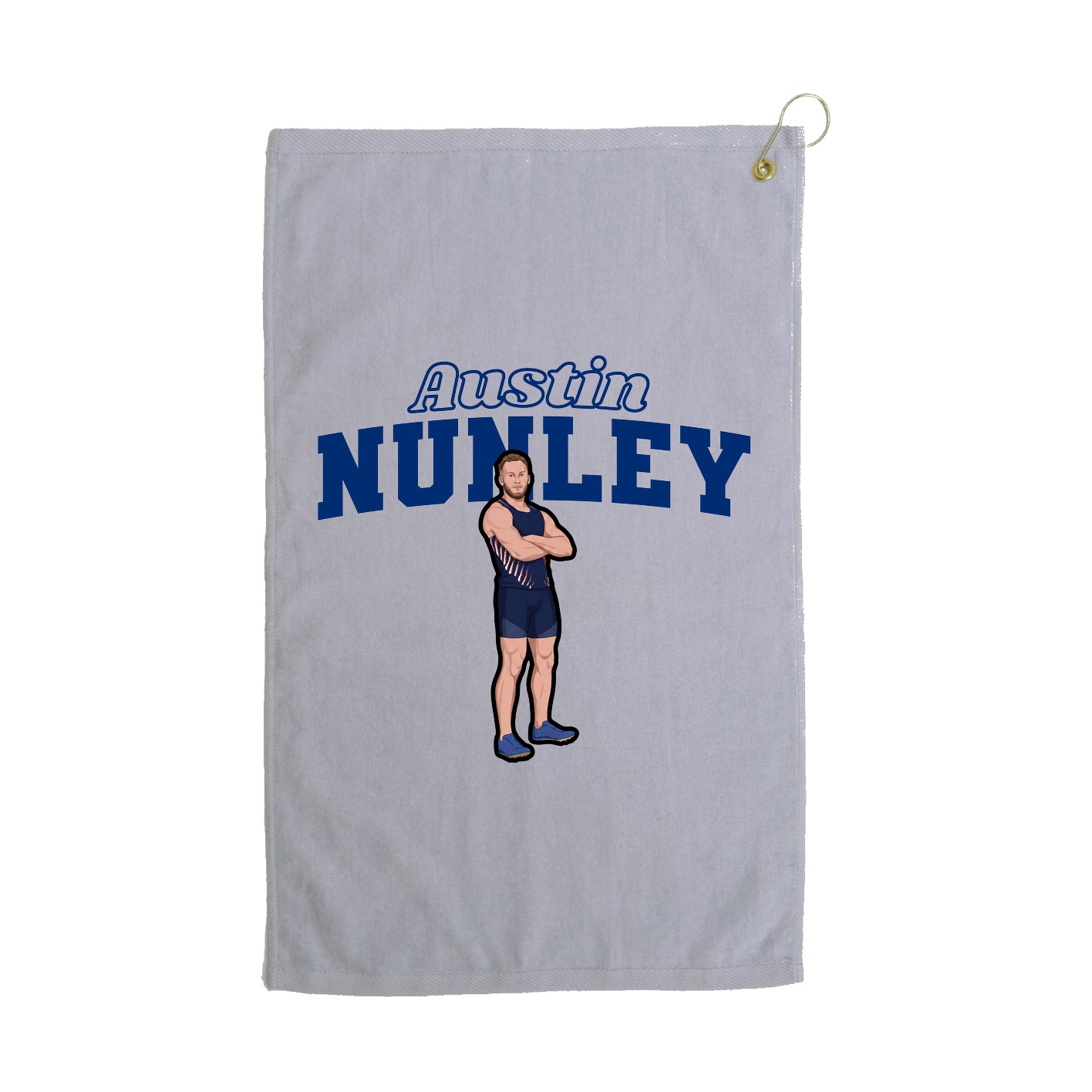 Golf Towel — Name Arch in Grey