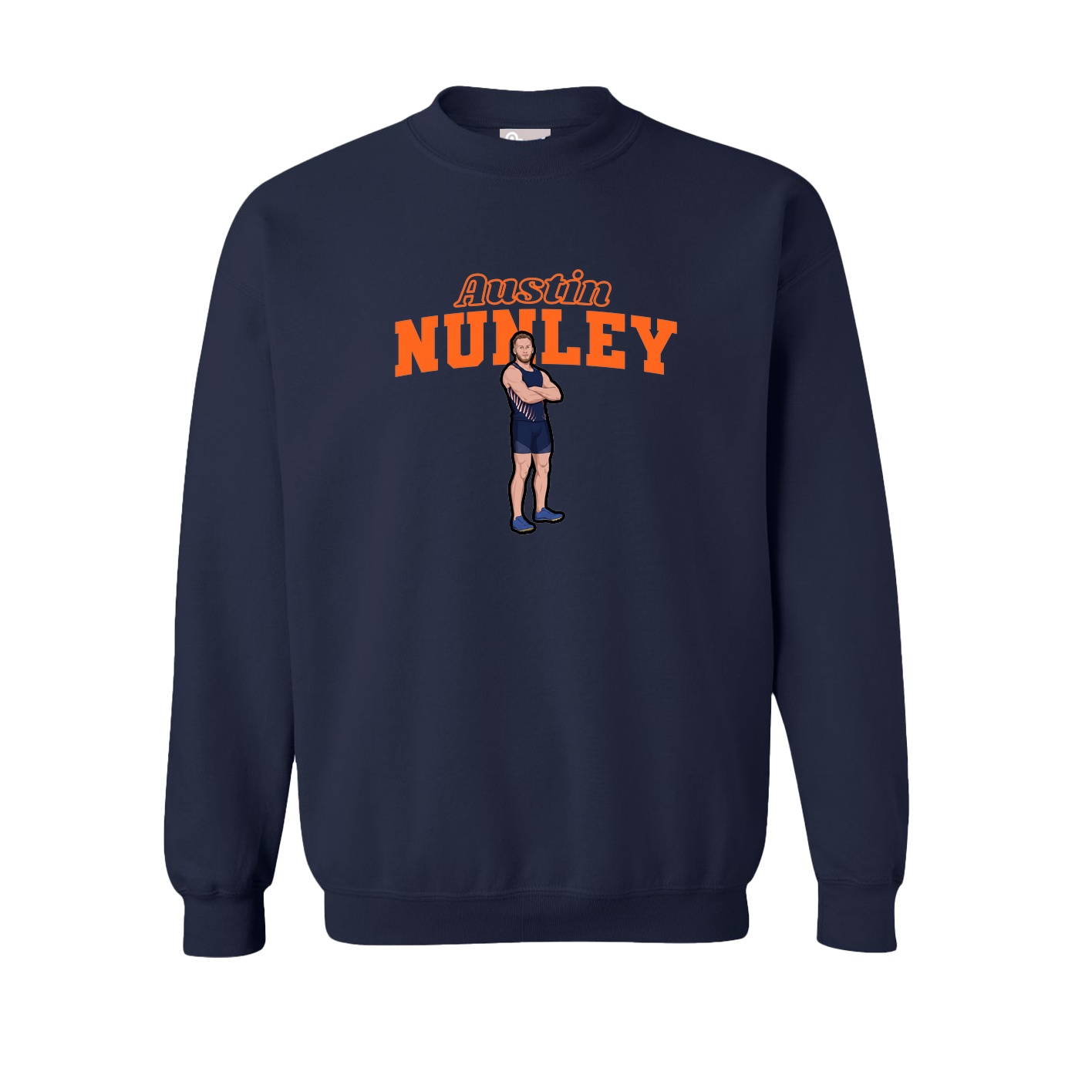 Fleece Crew — Name Arch in Navy
