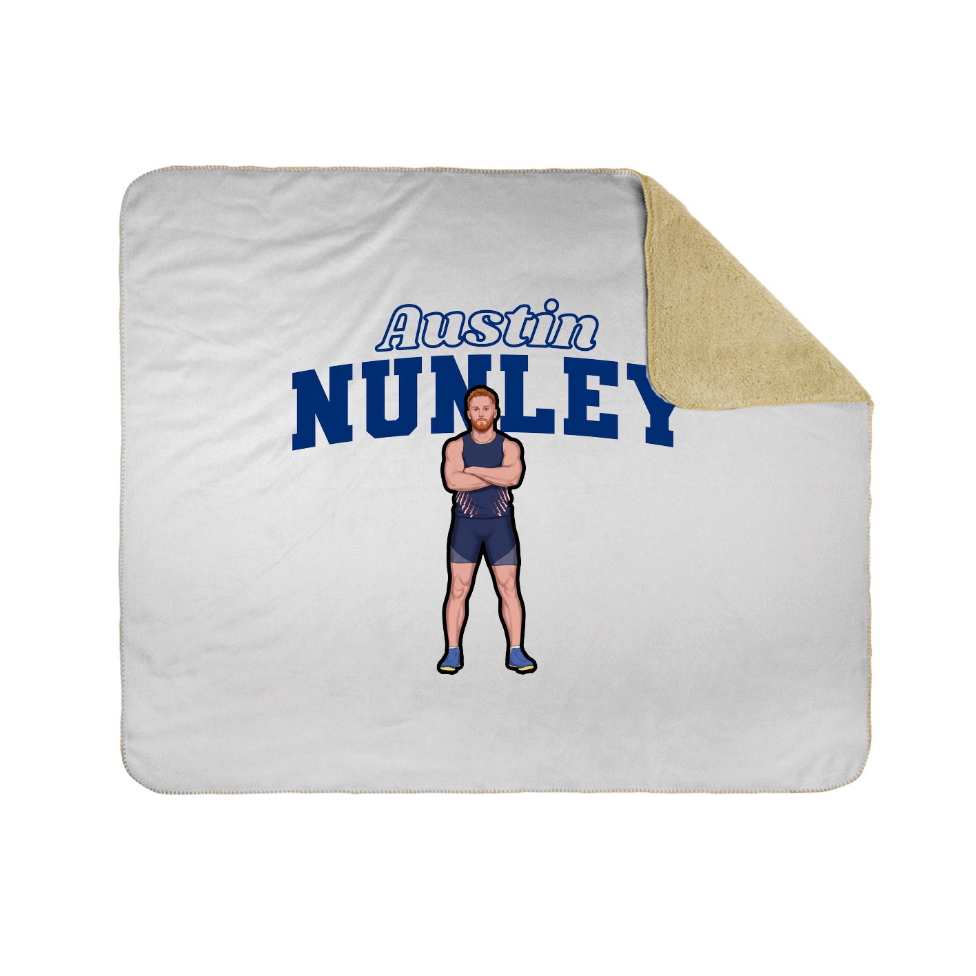 Throw Blanket — Name Arch in White